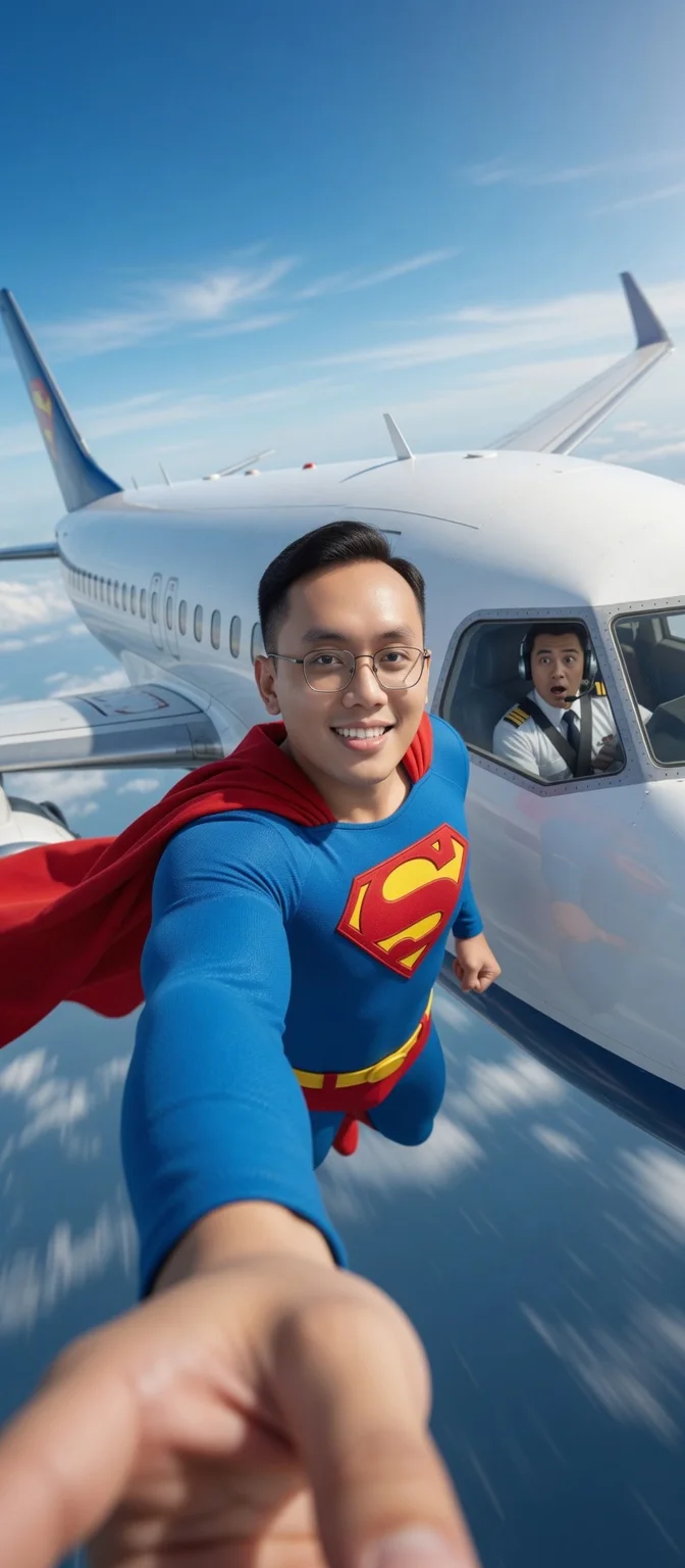 Flying past a startled airline pilot